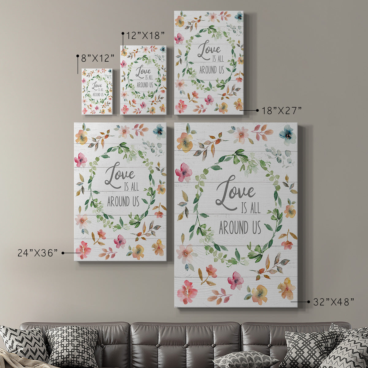 Love is All Around Us Premium Gallery Wrapped Canvas - Ready to Hang