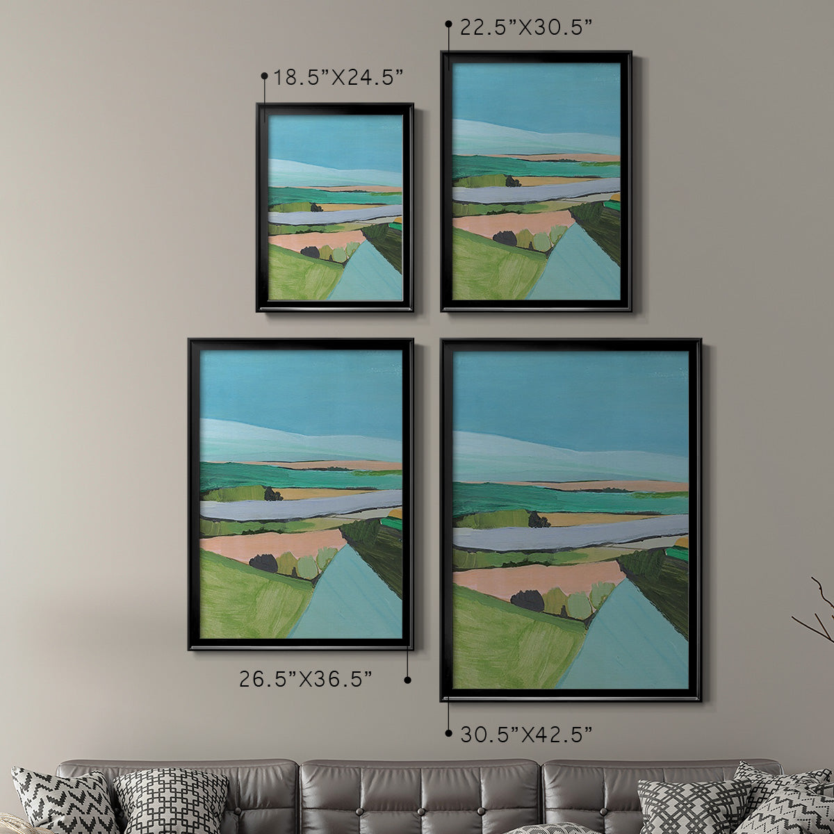 Bright Colored Countryside I Premium Framed Print - Ready to Hang