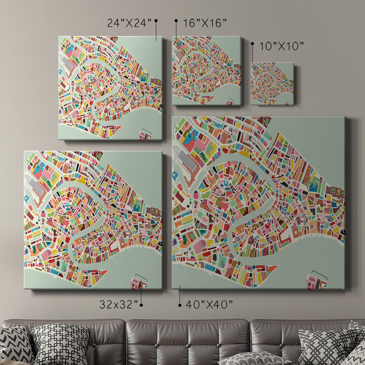 Modern Venice Map-Premium Gallery Wrapped Canvas - Ready to Hang
