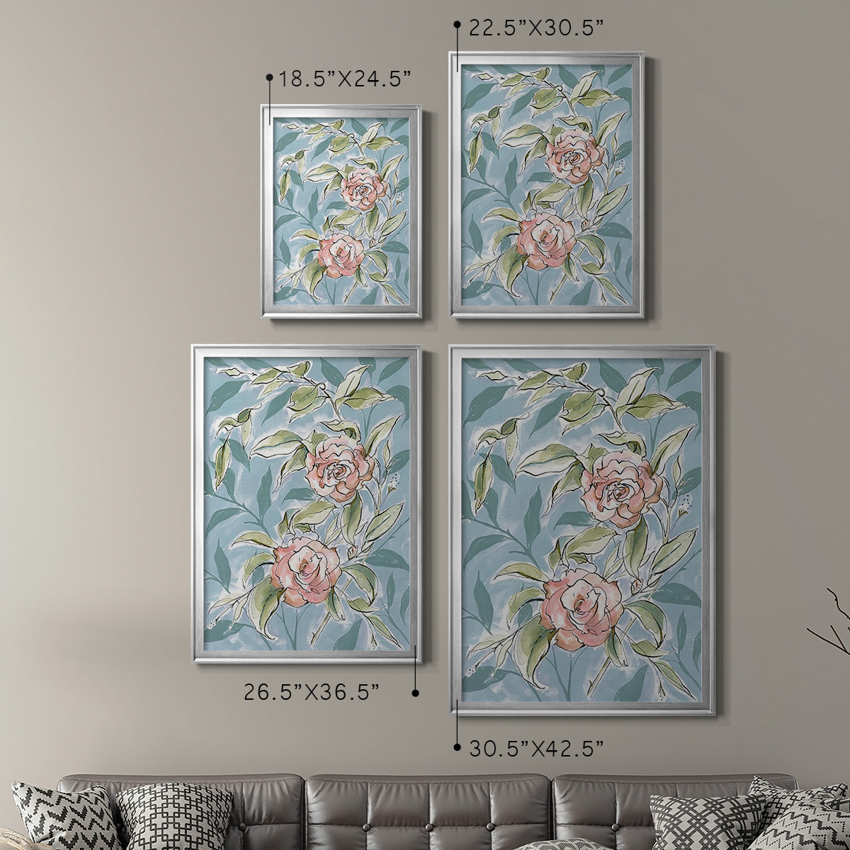 Faded Camellias II Premium Framed Print - Ready to Hang