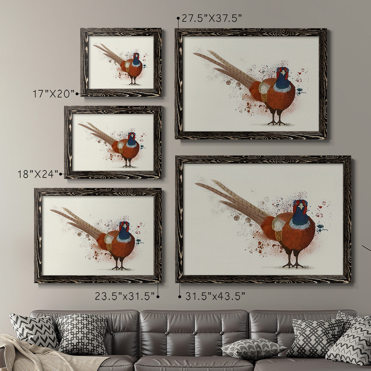 Pheasant Splash 7-Premium Framed Canvas - Ready to Hang