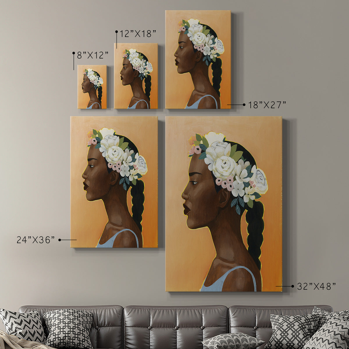 Modern Laurel II Premium Gallery Wrapped Canvas - Ready to Hang
