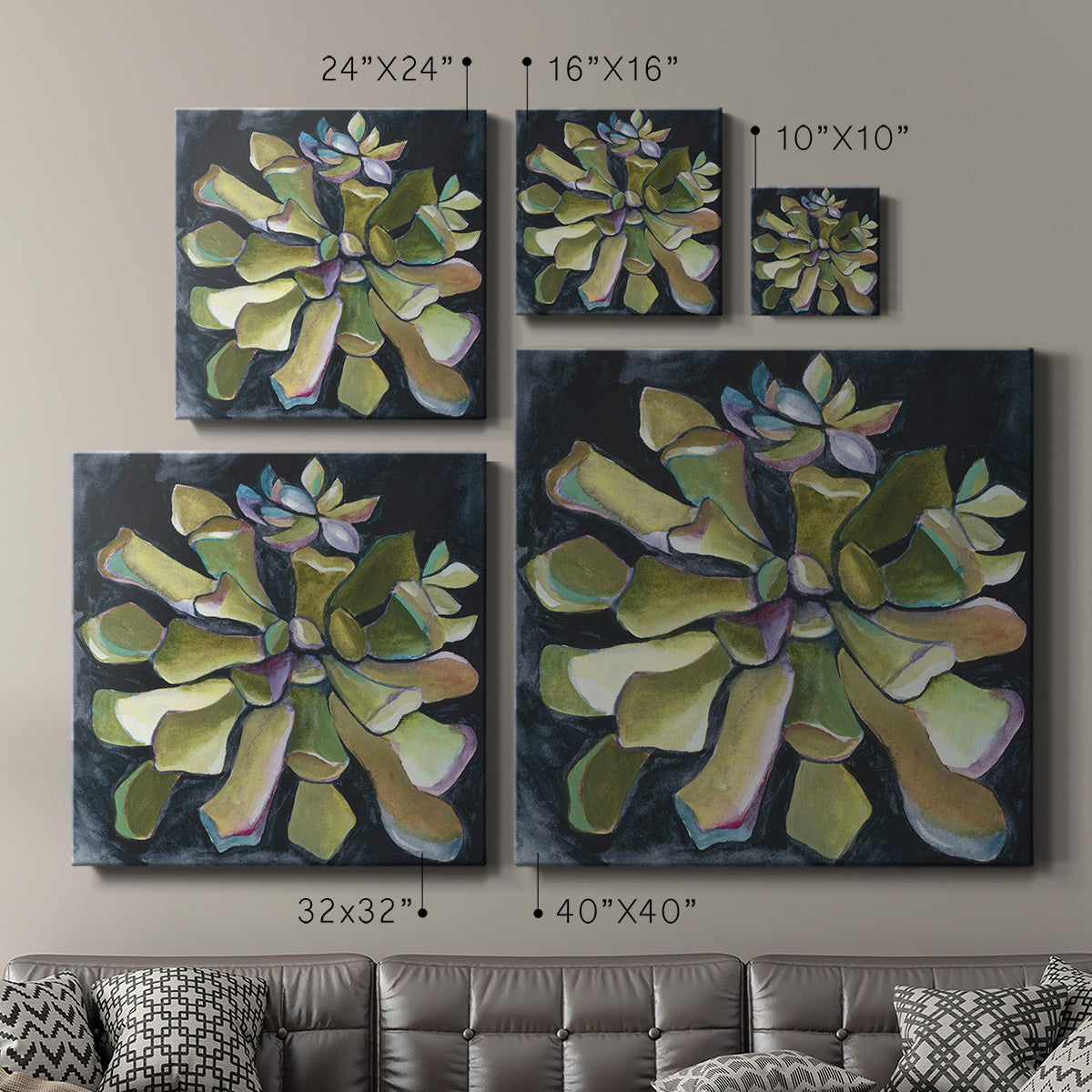 Succulent Rosette I-Premium Gallery Wrapped Canvas - Ready to Hang