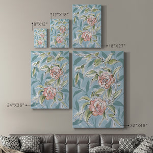 Faded Camellias II Premium Gallery Wrapped Canvas - Ready to Hang