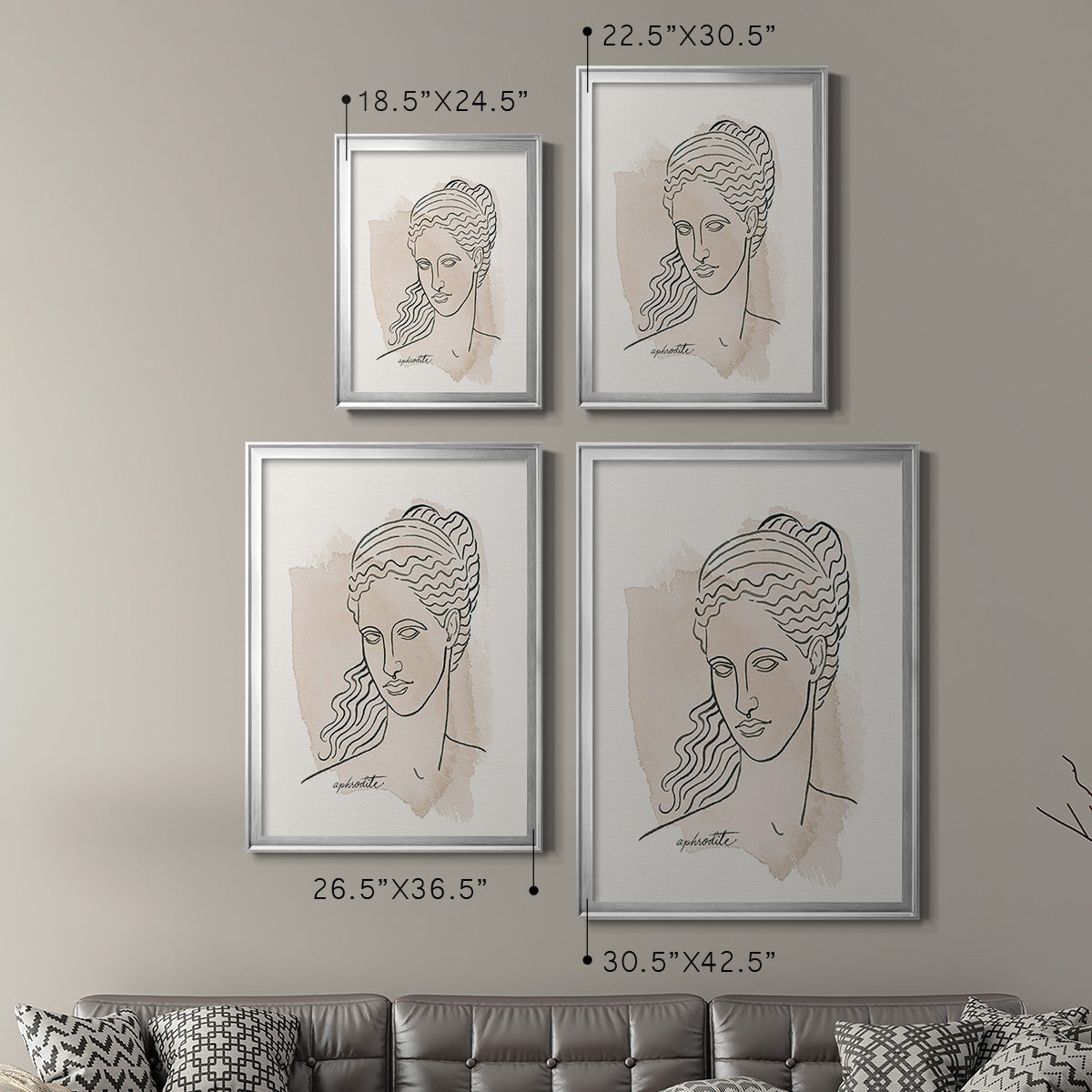 Greek Busts V Premium Framed Print - Ready to Hang