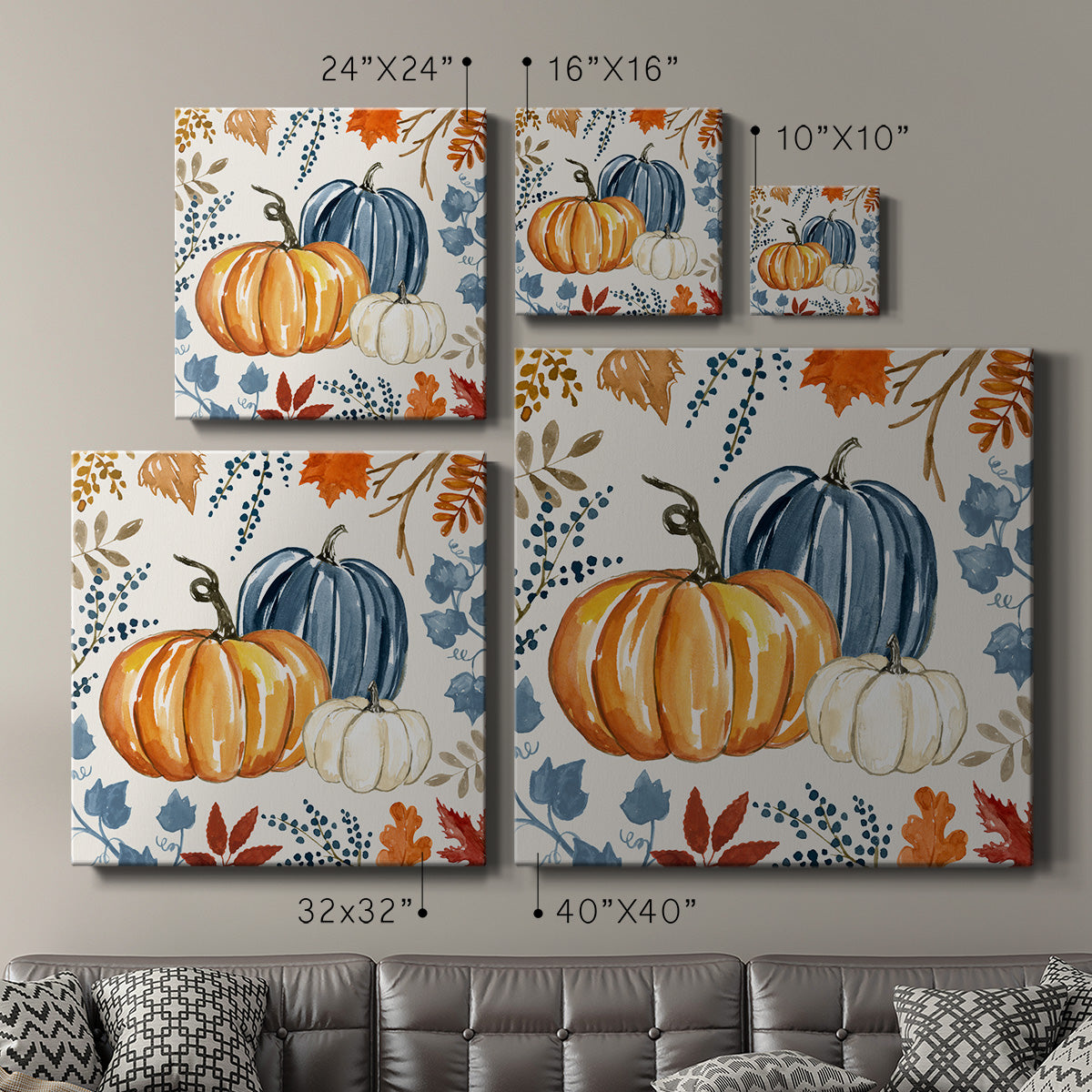 Autumn Pumpkin I -Premium Gallery Wrapped Canvas - Ready to Hang