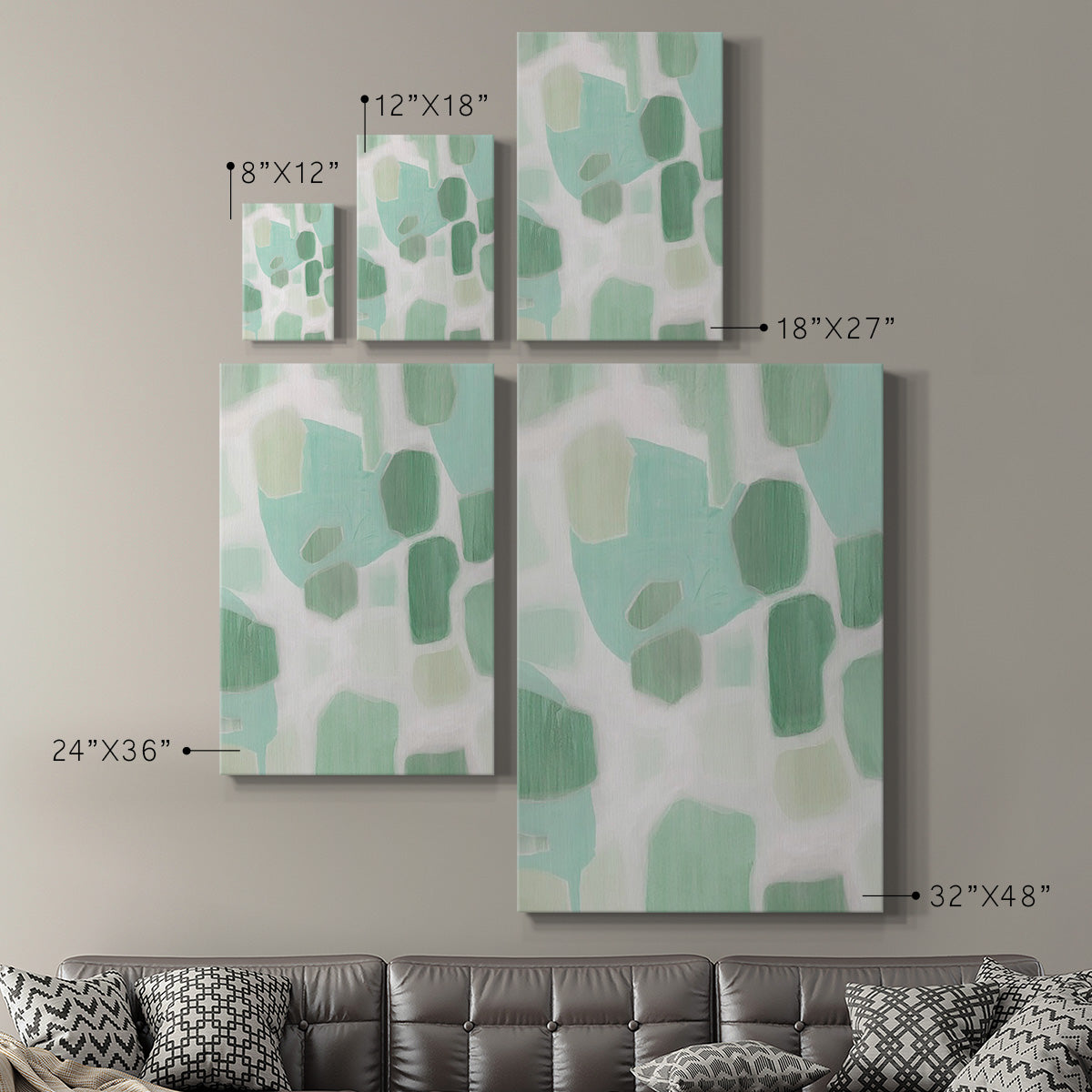 River Shapes II Premium Gallery Wrapped Canvas - Ready to Hang