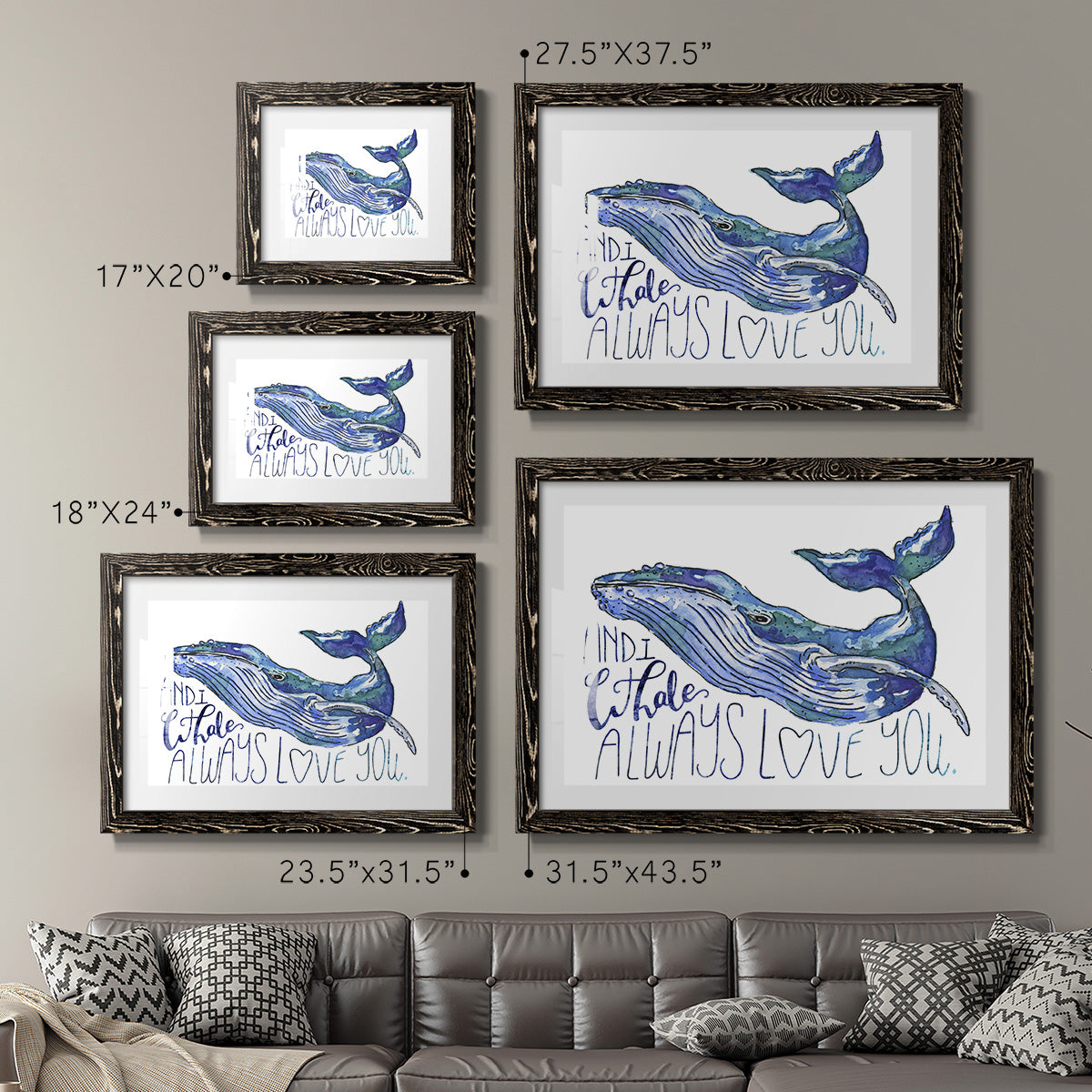 Whale Love I-Premium Framed Print - Ready to Hang