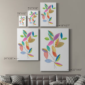 Color Pop Leaves II Premium Gallery Wrapped Canvas - Ready to Hang
