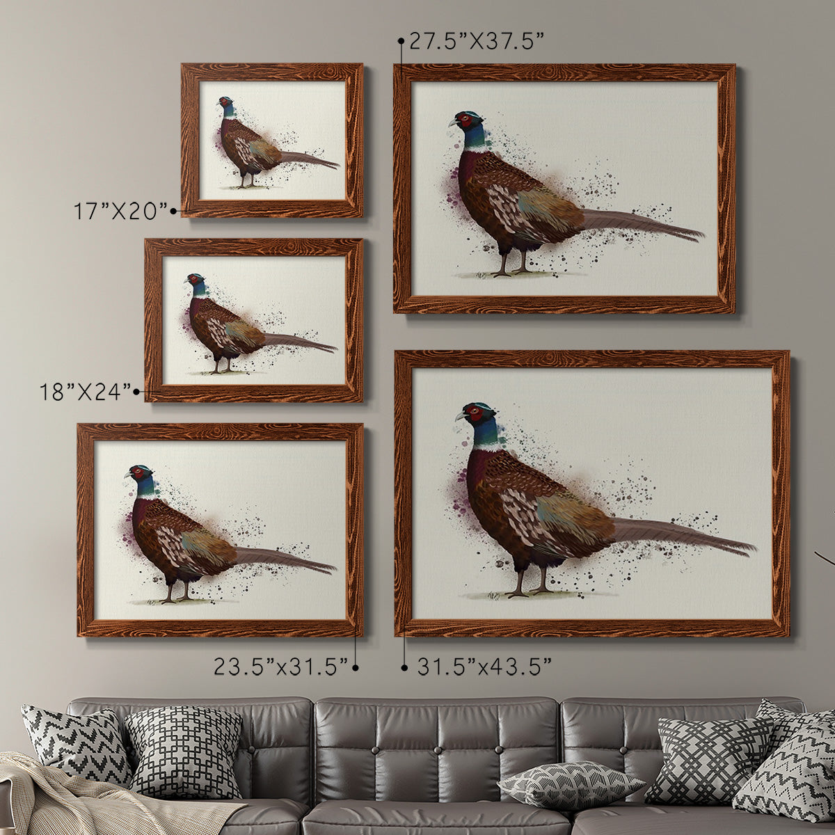 Pheasant Splash 1-Premium Framed Canvas - Ready to Hang