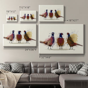 Pheasant Trio Premium Gallery Wrapped Canvas - Ready to Hang