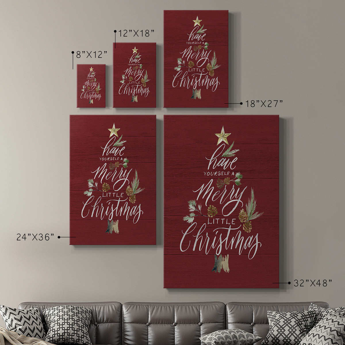 Merry Little Christmas Premium Gallery Wrapped Canvas - Ready to Hang