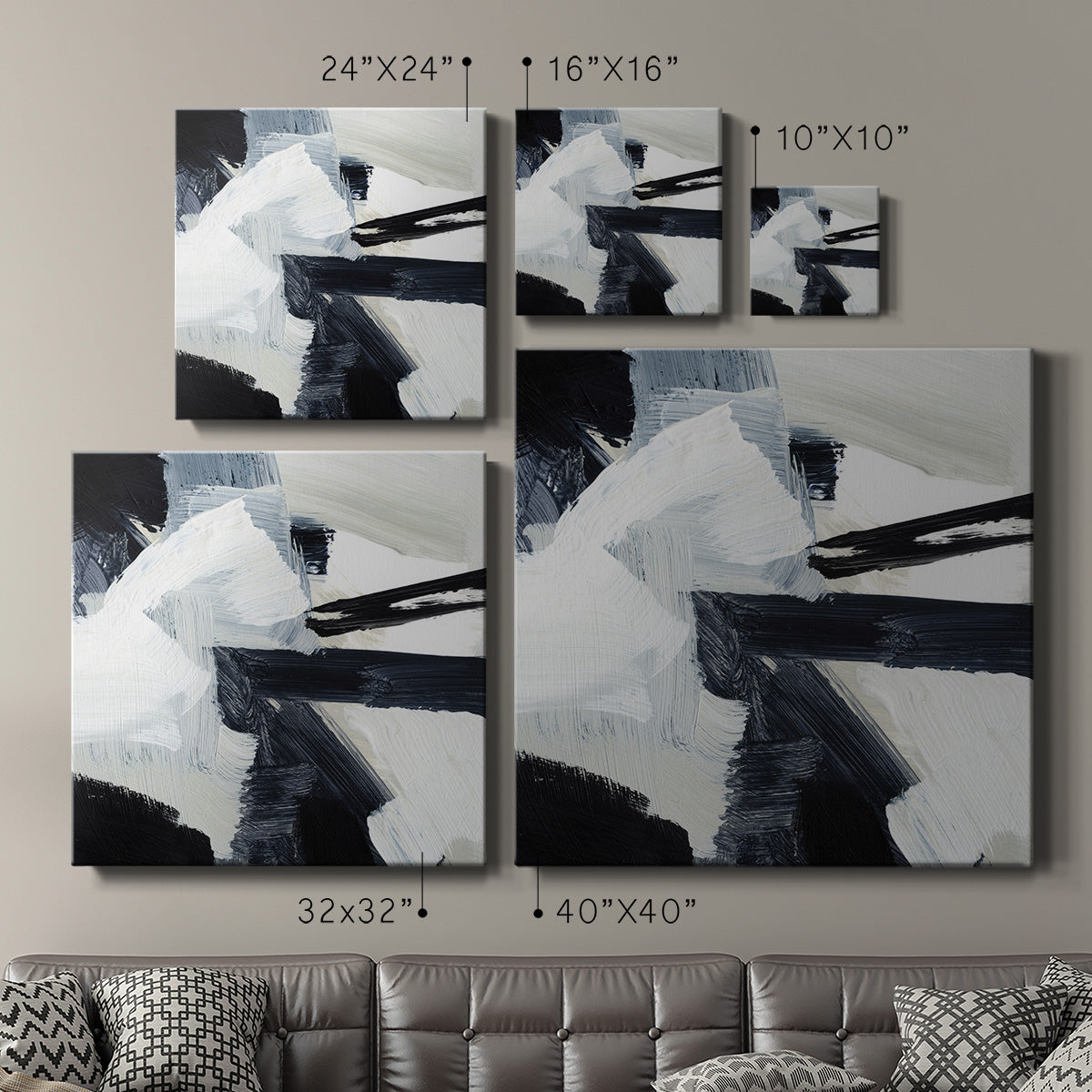 Expressive Monochrome I-Premium Gallery Wrapped Canvas - Ready to Hang