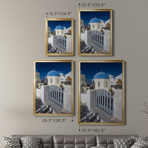 Santorini Sidewalk Premium Framed Print - Ready to Hang