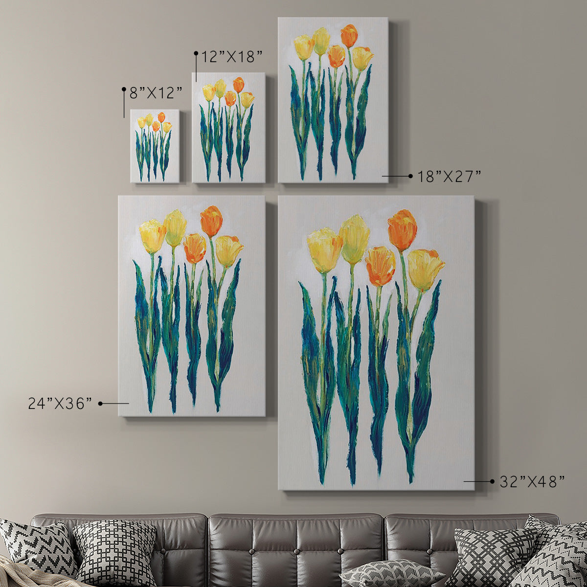 Tulips in a Row II Premium Gallery Wrapped Canvas - Ready to Hang