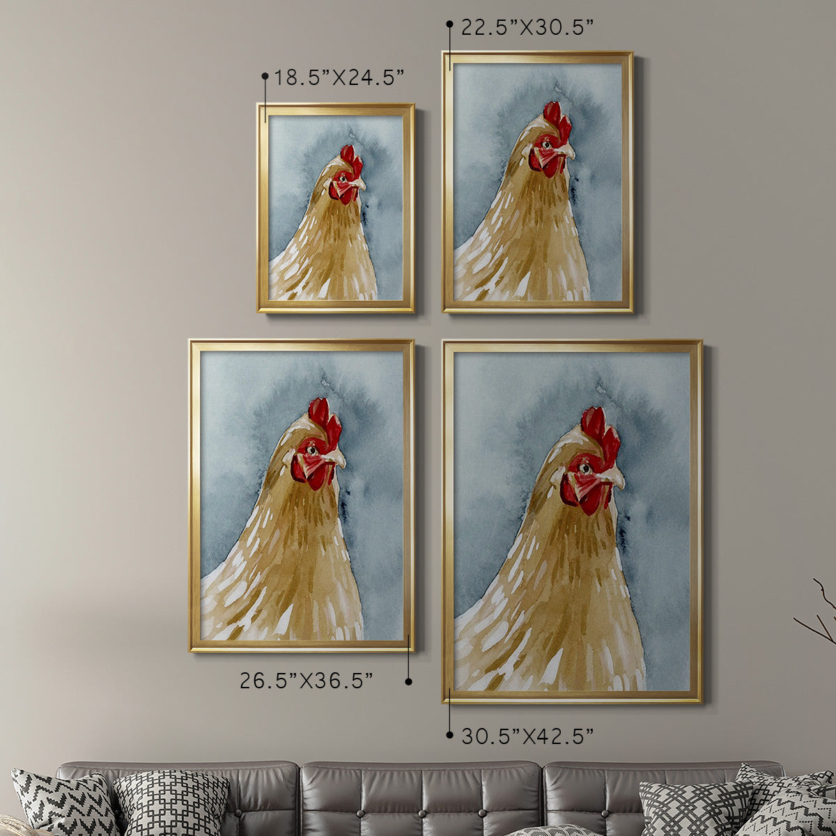 Chicken Portrait II Premium Framed Print - Ready to Hang