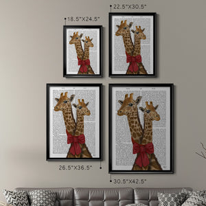 Giraffes and Bow Premium Framed Print - Ready to Hang