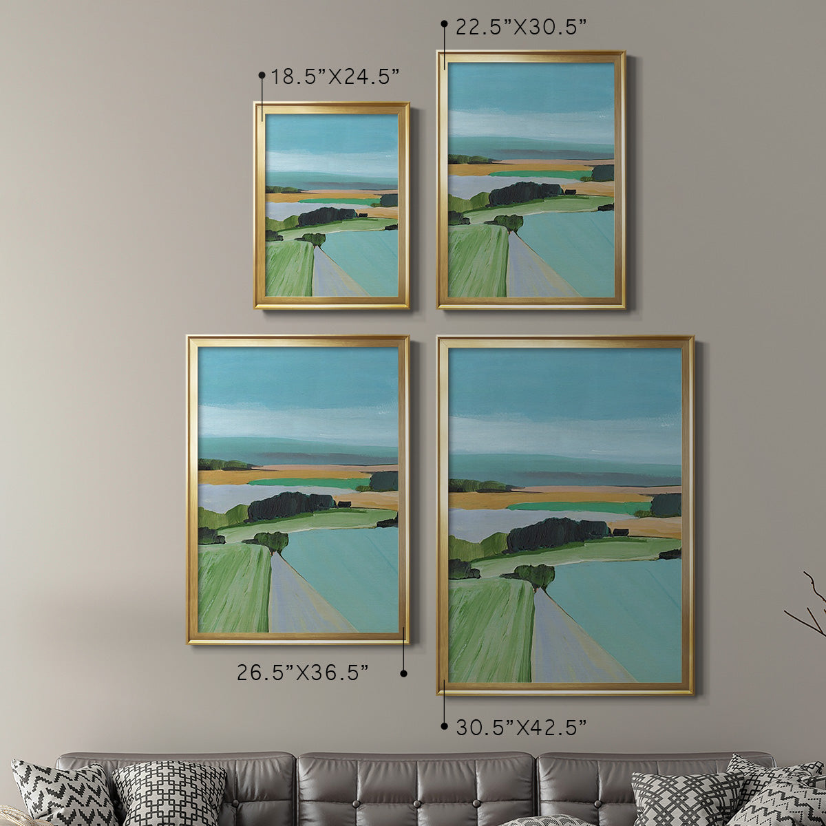 Bright Colored Countryside III Premium Framed Print - Ready to Hang