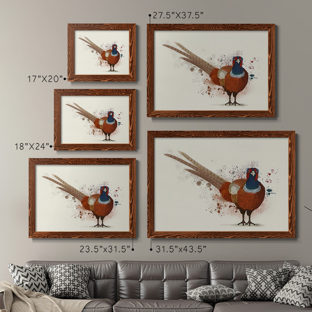 Pheasant Splash 7-Premium Framed Canvas - Ready to Hang