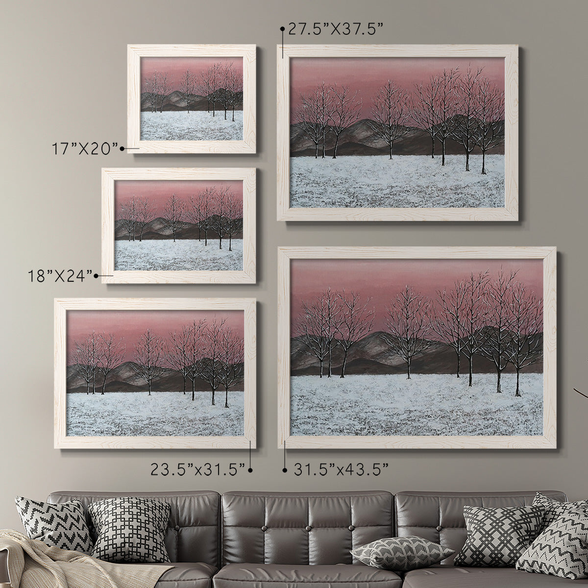 Sunset Snowfall II-Premium Framed Canvas - Ready to Hang