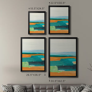 Aqua and Orange I Premium Framed Print - Ready to Hang