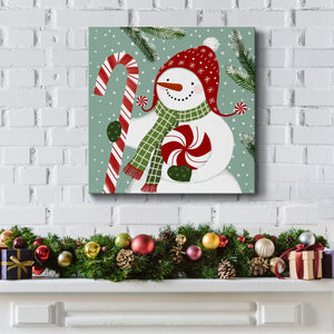 Peppermint Snowman II-Premium Gallery Wrapped Canvas - Ready to Hang