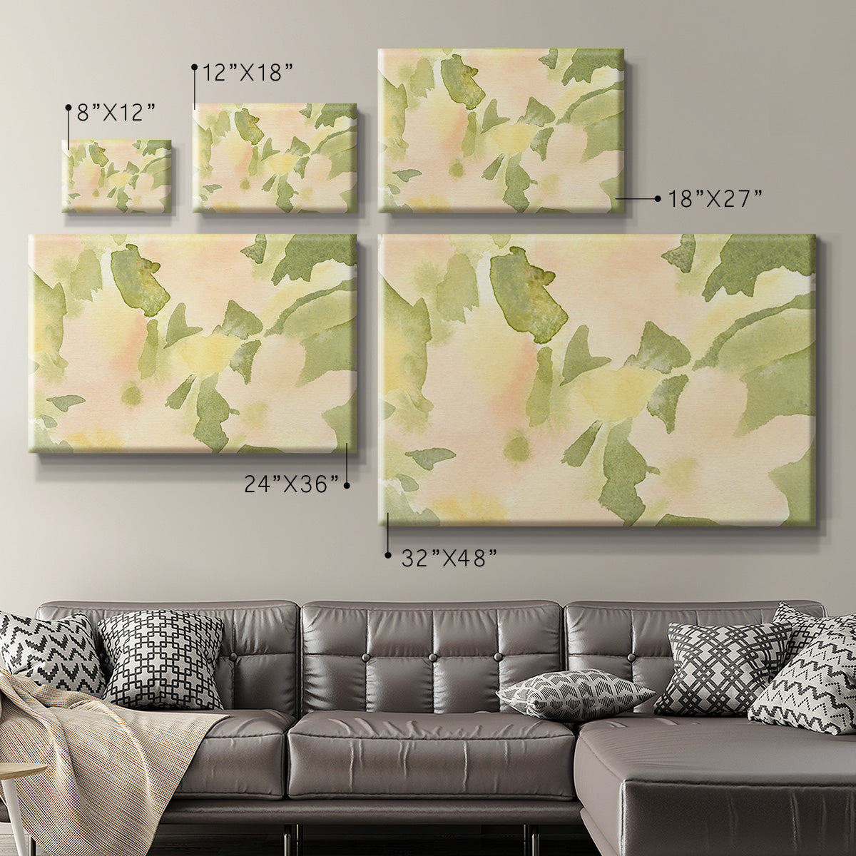 Verdant Floral Abstract I Premium Gallery Wrapped Canvas - Ready to Hang