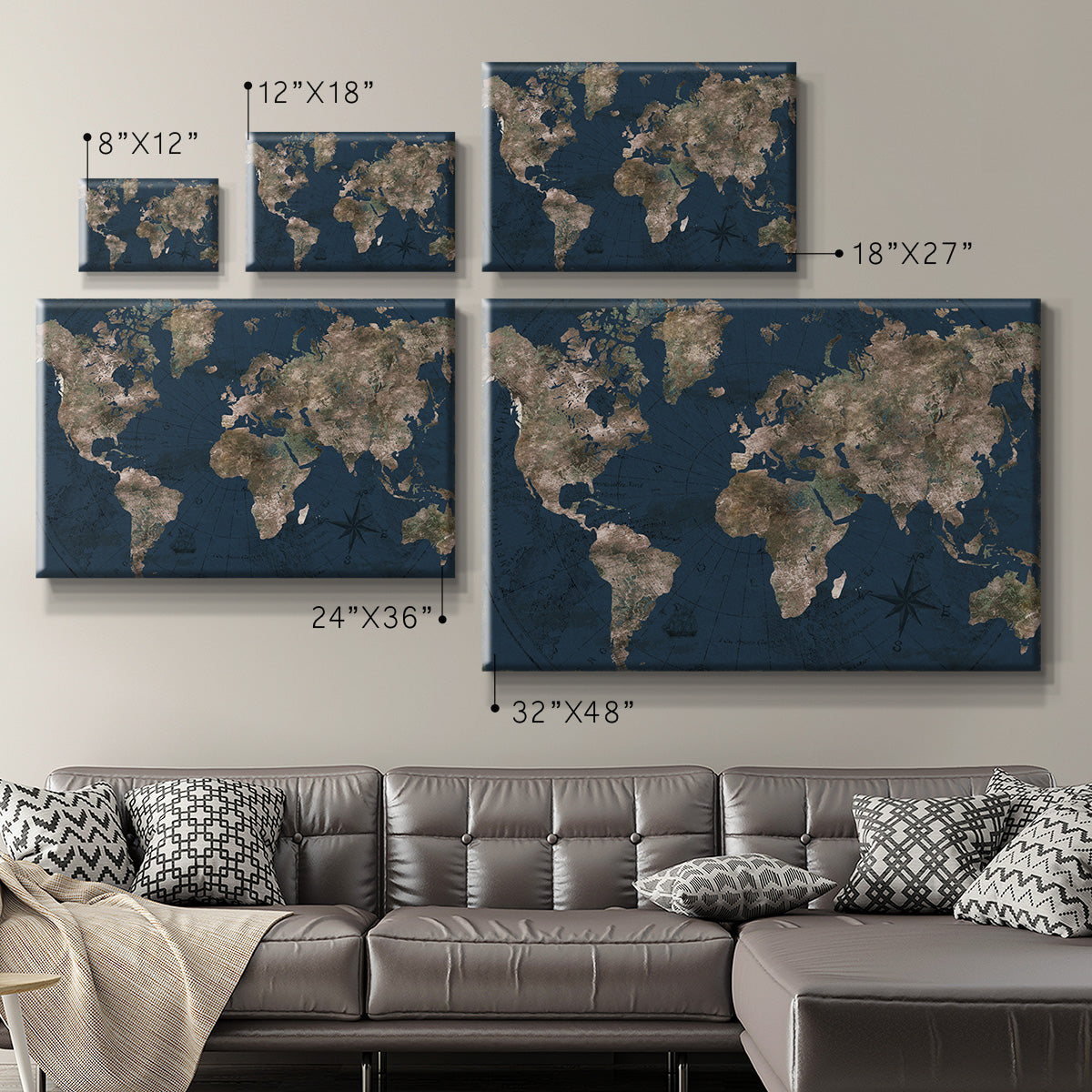 Navy Atlas Premium Gallery Wrapped Canvas - Ready to Hang