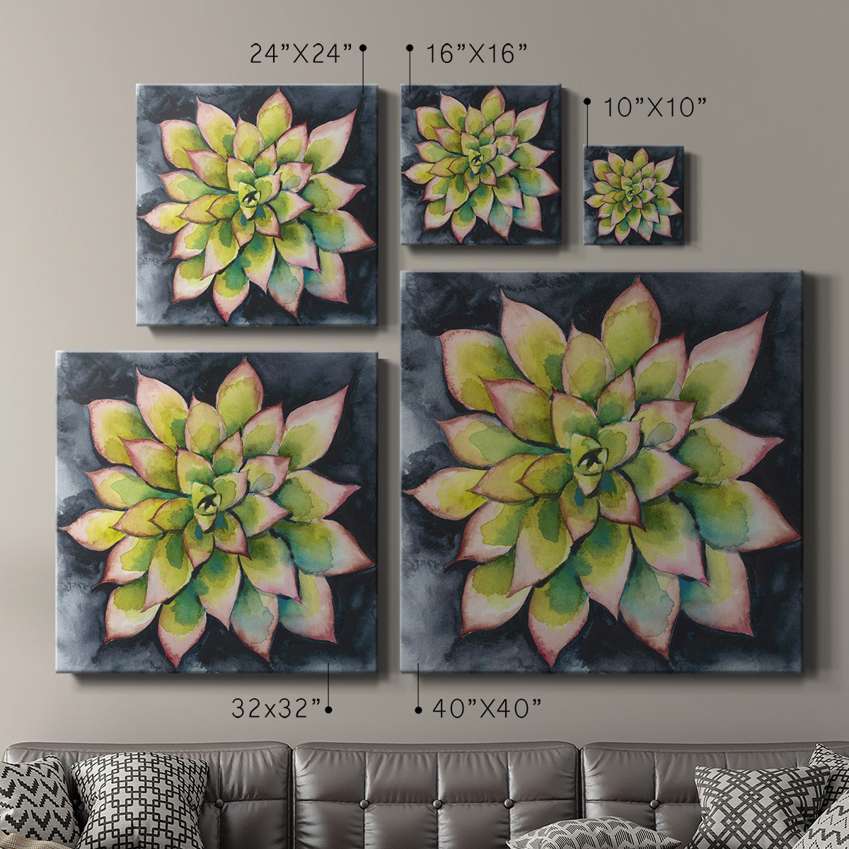 Succulent Rosette IV-Premium Gallery Wrapped Canvas - Ready to Hang