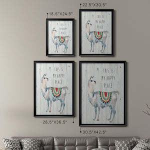 Llama Happy Place Premium Framed Print - Ready to Hang