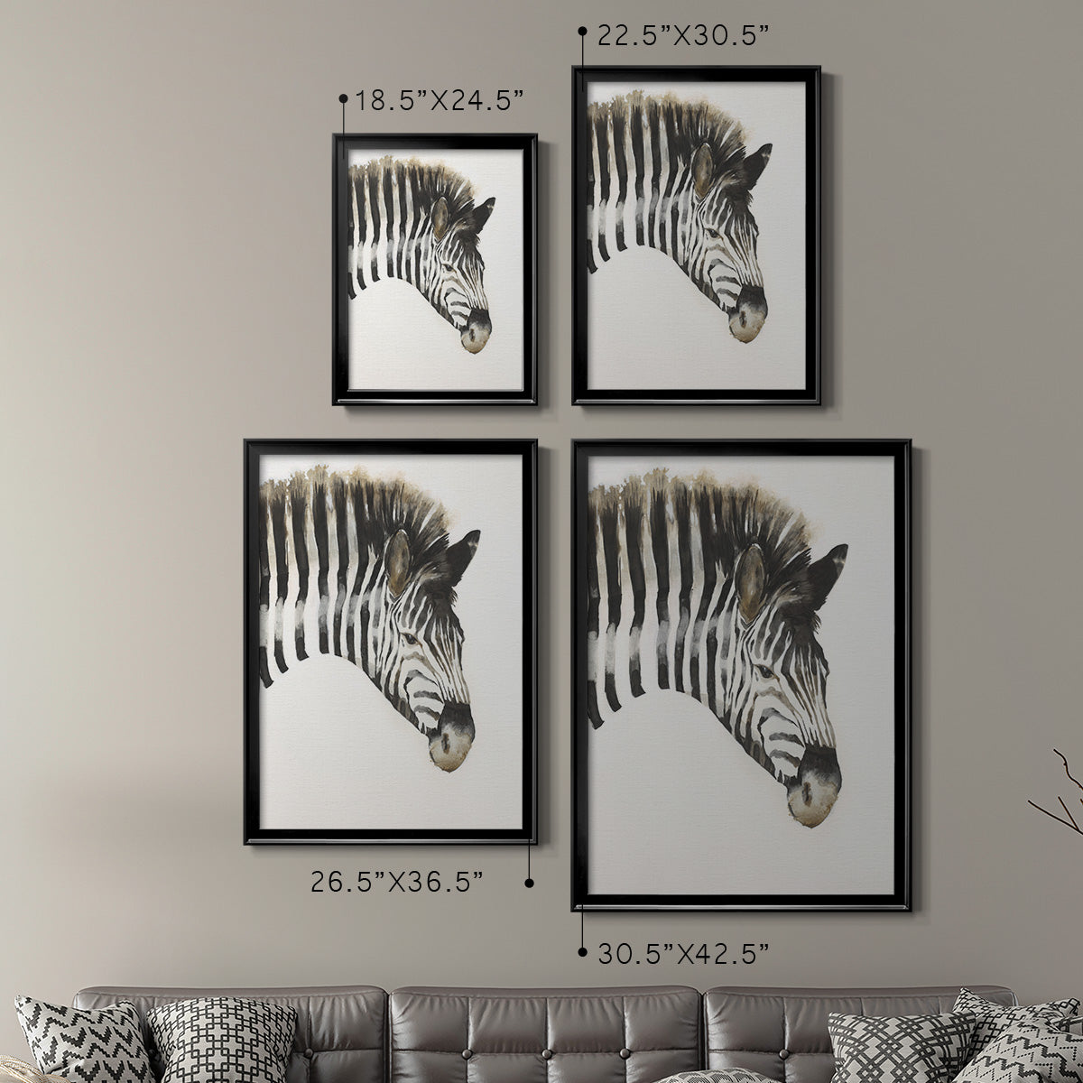 Zebra Stripes Premium Framed Print - Ready to Hang