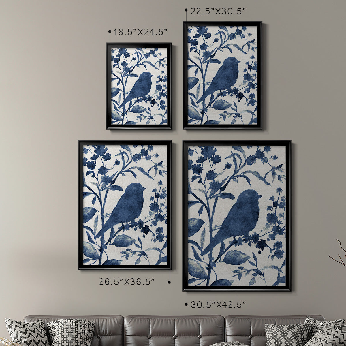 Bluebird Silhouette I Premium Framed Print - Ready to Hang