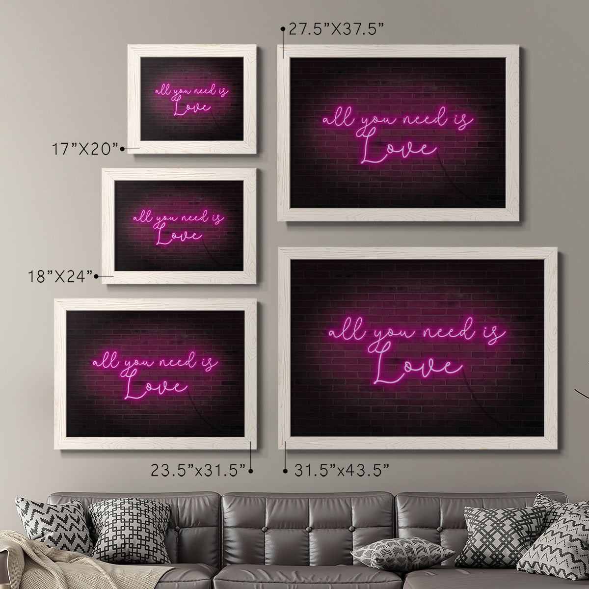 Neon Love I-Premium Framed Canvas - Ready to Hang