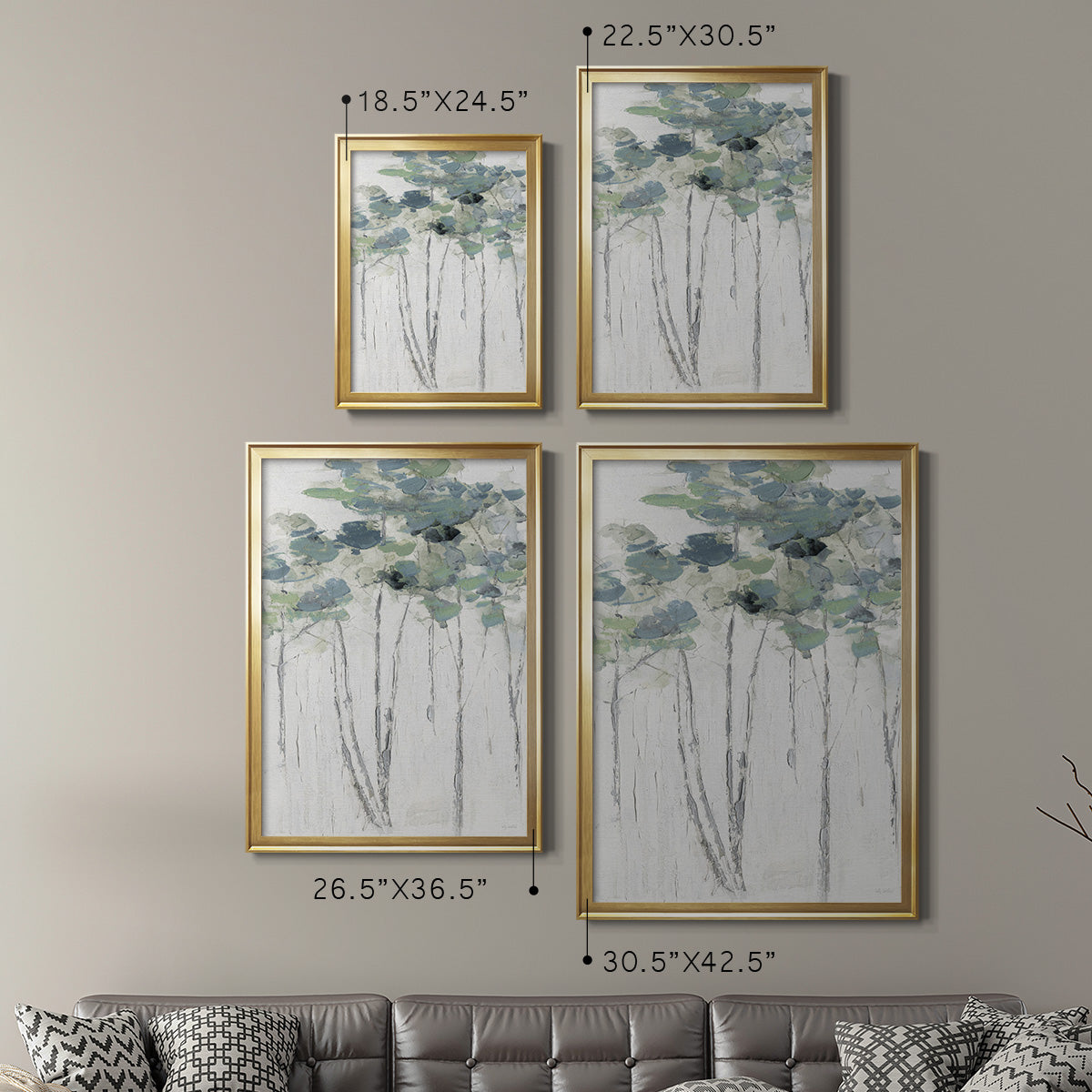 Impasto Tree Line I Premium Framed Print - Ready to Hang