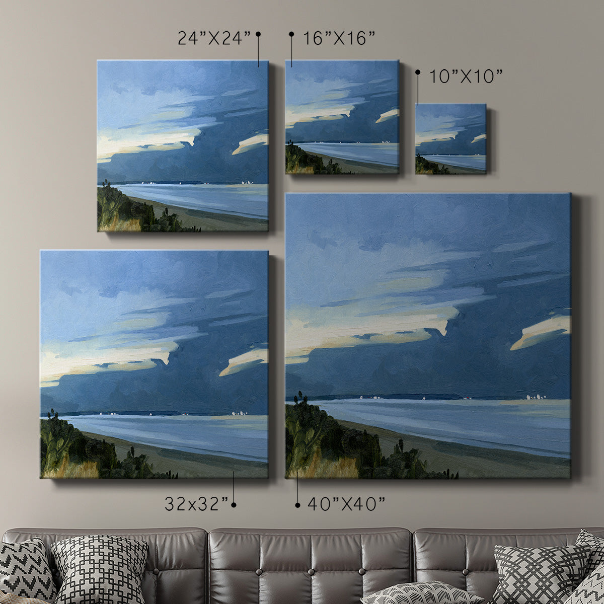 Blue Ocean Evening I-Premium Gallery Wrapped Canvas - Ready to Hang