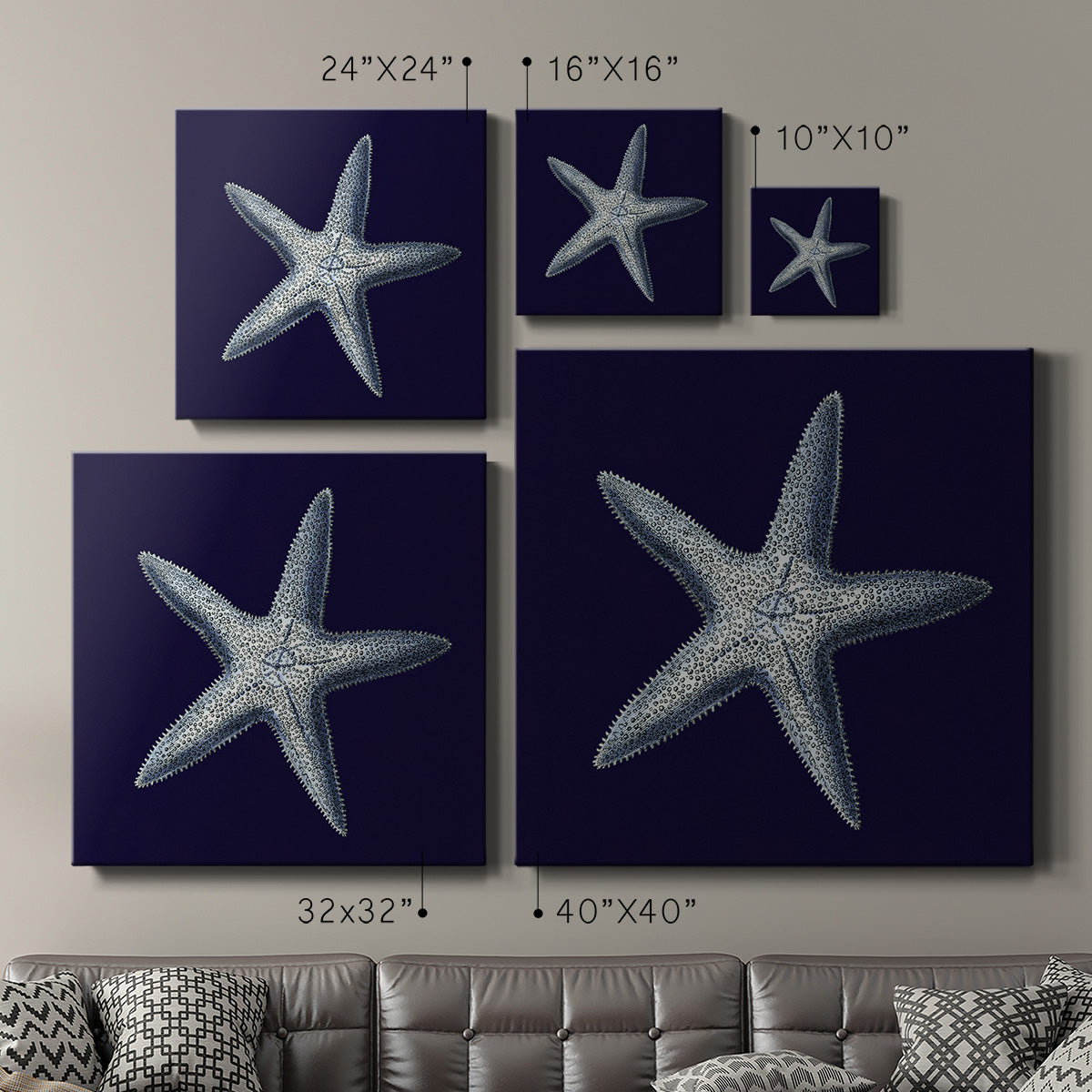 Indigo Shells IV-Premium Gallery Wrapped Canvas - Ready to Hang