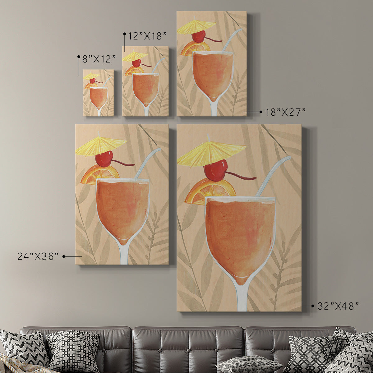 Tropical Cocktail I Premium Gallery Wrapped Canvas - Ready to Hang