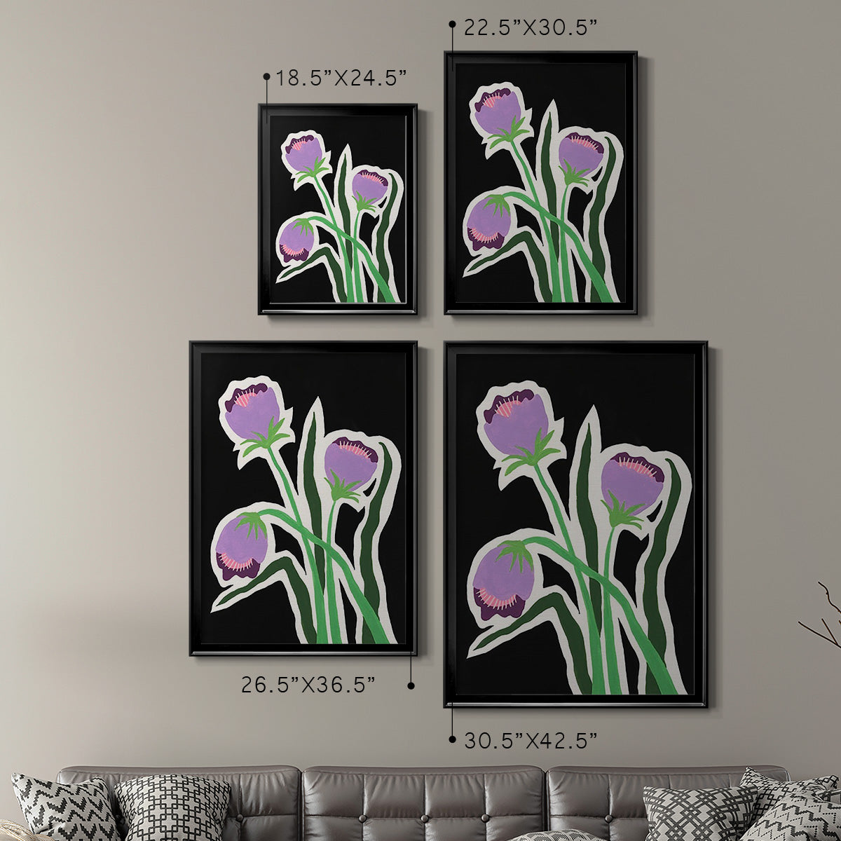 Pop Flowers II Premium Framed Print - Ready to Hang