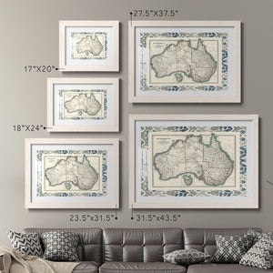 Bordered Map of Australia-Premium Framed Print - Ready to Hang