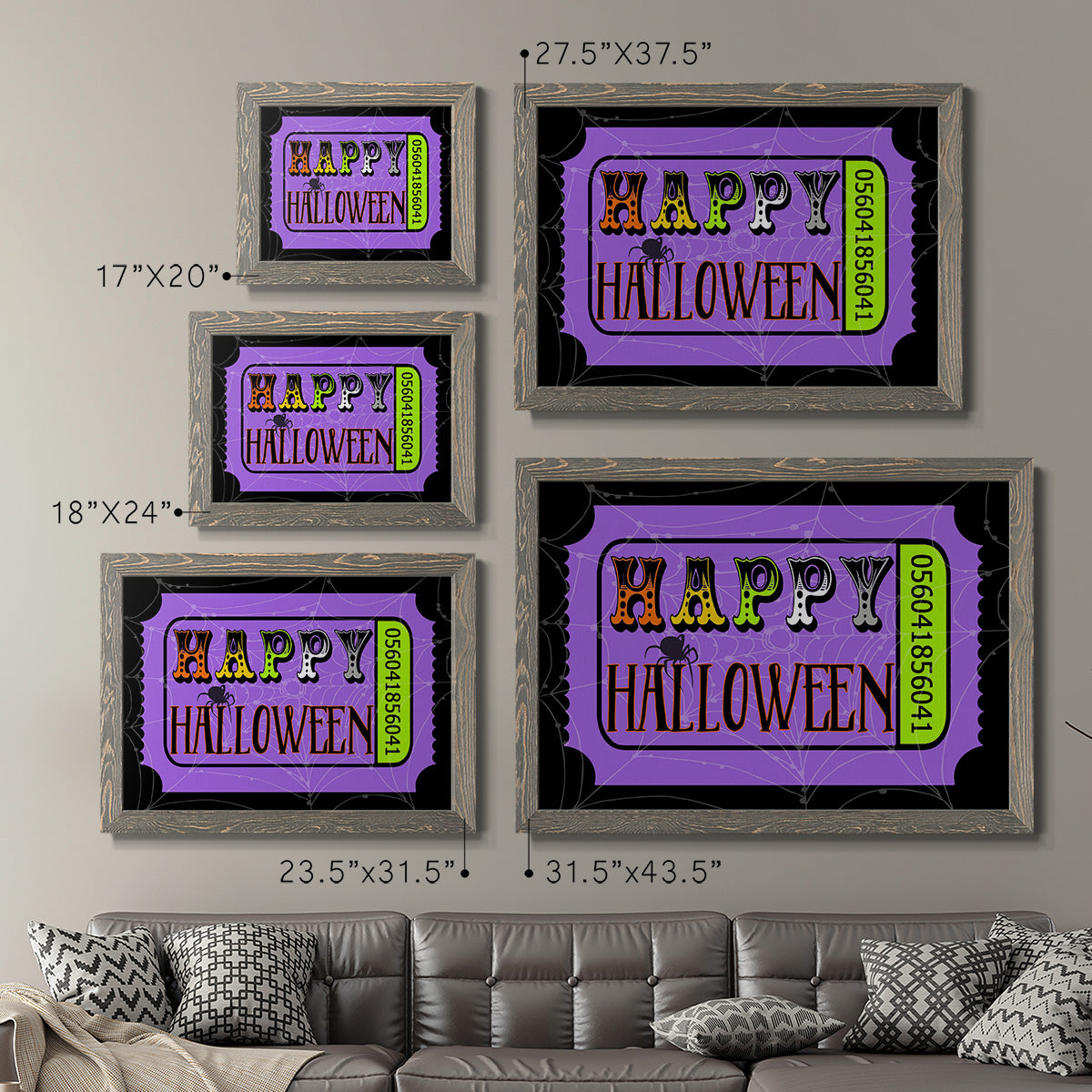 Happy Halloween Ticket-Premium Framed Canvas - Ready to Hang