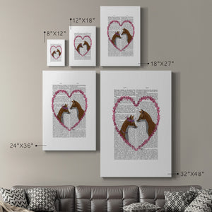 Foxes in Pink Heart Premium Gallery Wrapped Canvas - Ready to Hang