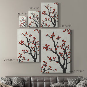 Red Berry Branch II Premium Gallery Wrapped Canvas - Ready to Hang