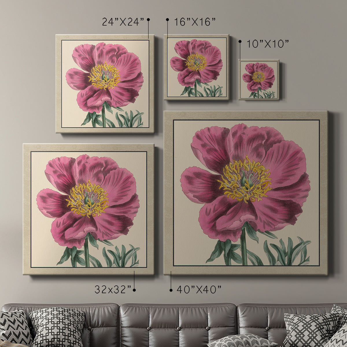 Peony Collection III-Premium Gallery Wrapped Canvas - Ready to Hang