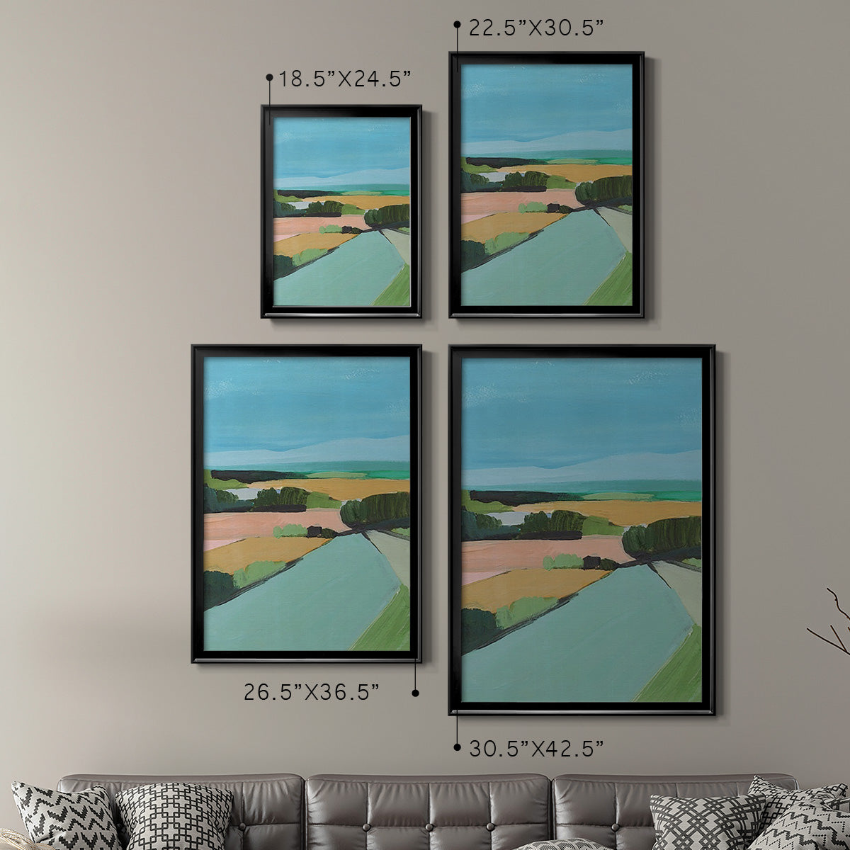 Bright Colored Countryside II Premium Framed Print - Ready to Hang