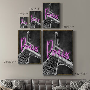 Neon Nights In Paris Premium Gallery Wrapped Canvas - Ready to Hang