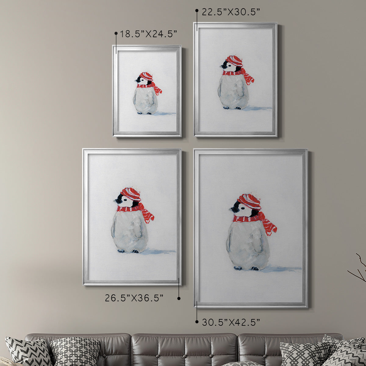 Penguin Play II Premium Framed Print - Ready to Hang