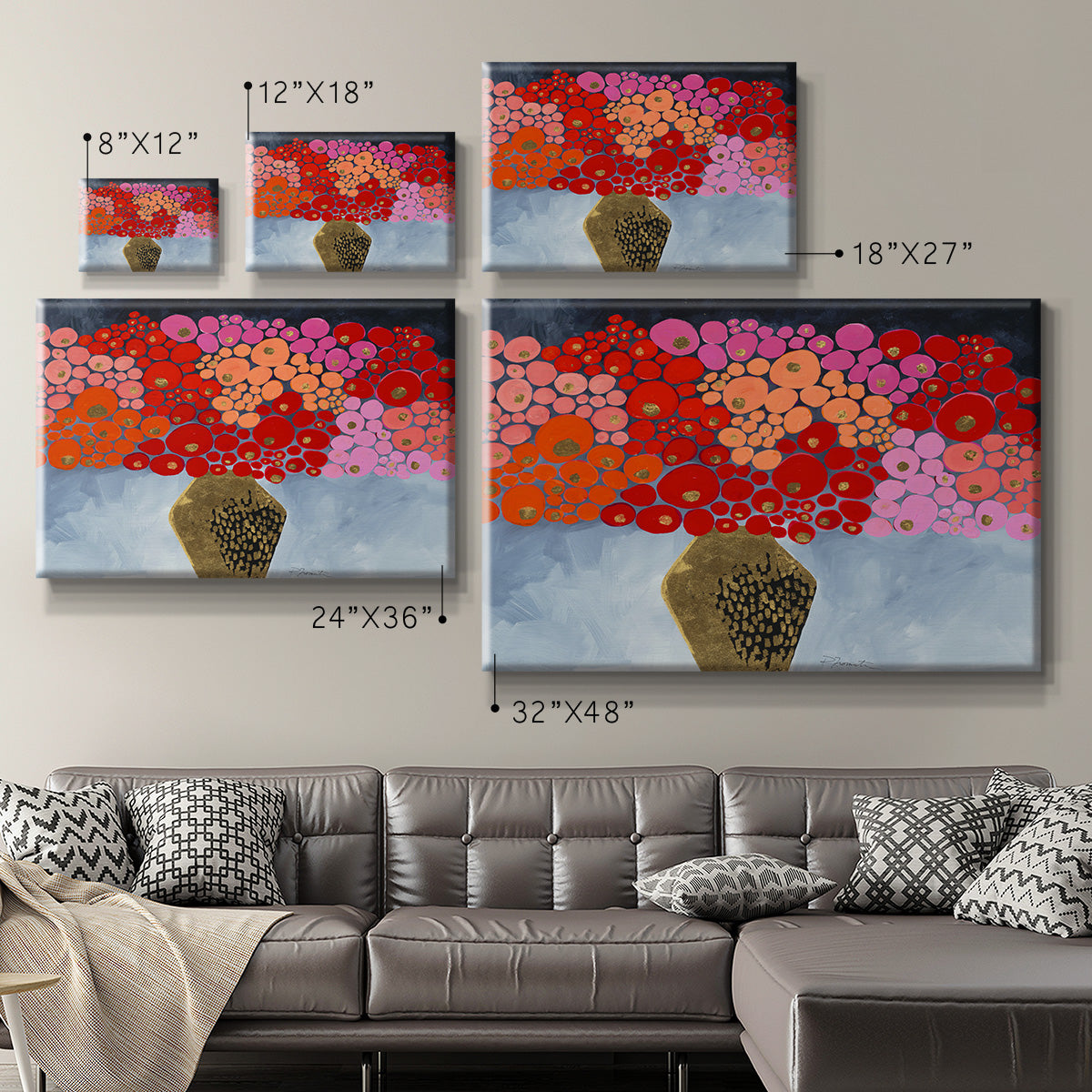 Red Poppies II Premium Gallery Wrapped Canvas - Ready to Hang