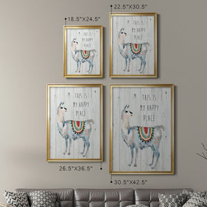 Llama Happy Place Premium Framed Print - Ready to Hang