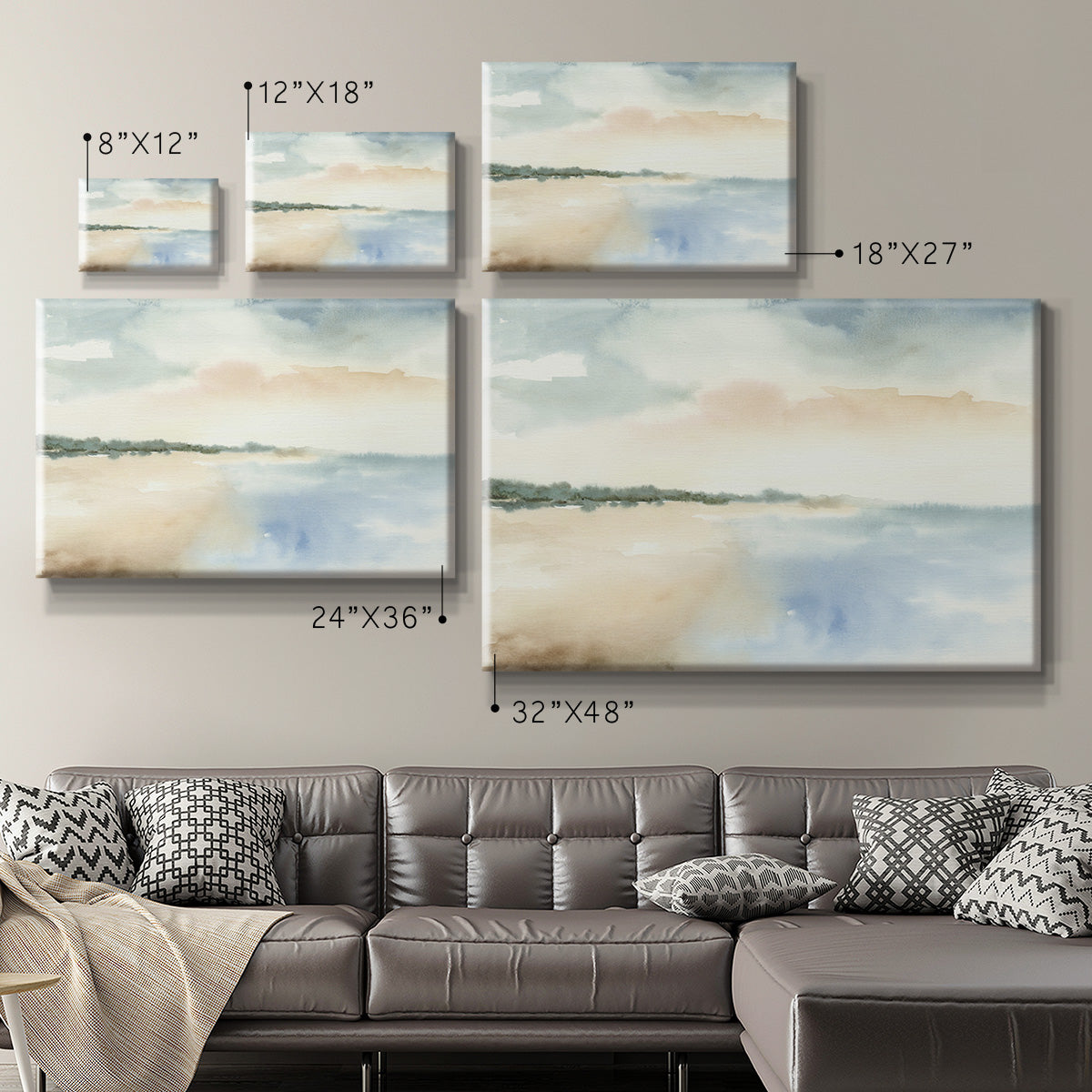 Simple Sea Premium Gallery Wrapped Canvas - Ready to Hang