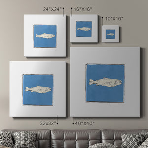 Block Print Fish IX-Premium Gallery Wrapped Canvas - Ready to Hang